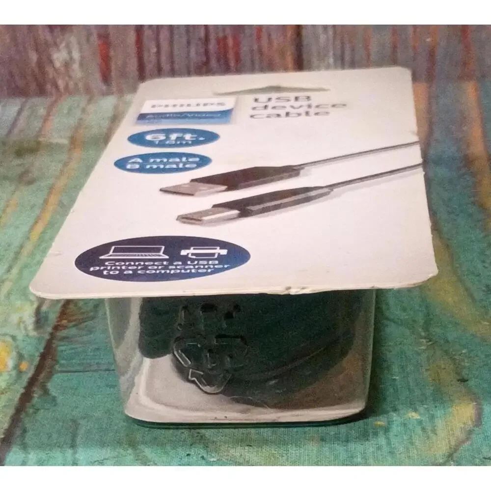 Philips USB Device Cable A‎ Male to B Male 6ft (1.8m)